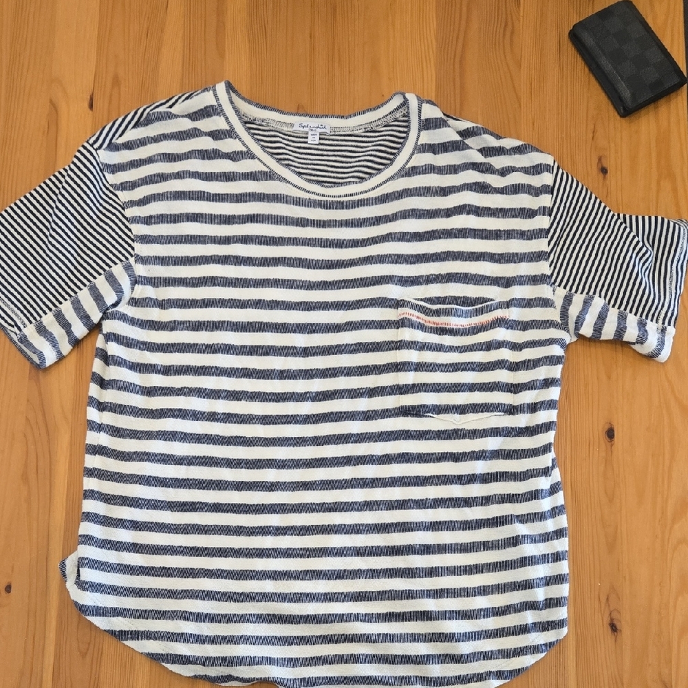 Splendid Kids Navy and White Striped Tee